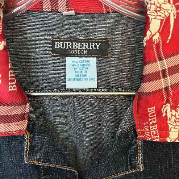 Burberry London Denim Coat / Shirt Dress – Vintage Early 2000s – Size M - Picture 6 of 9